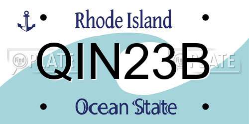 QIN23B Rhode Island License Plate