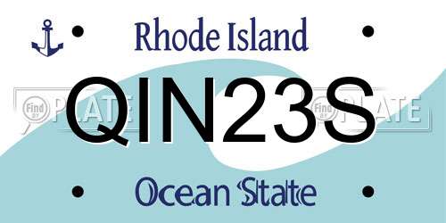 QIN23S Rhode Island License Plate