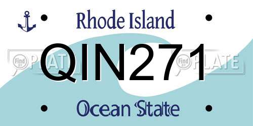QIN271 Rhode Island License Plate