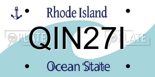 QIN27I Rhode Island License Plate
