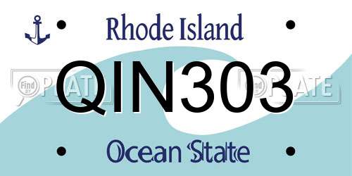 QIN303 Rhode Island License Plate