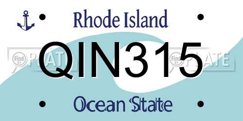 QIN315 Rhode Island License Plate