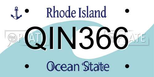 QIN366 Rhode Island License Plate