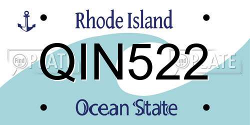QIN522 Rhode Island License Plate