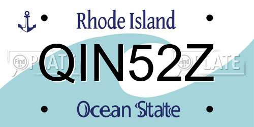 QIN52Z Rhode Island License Plate