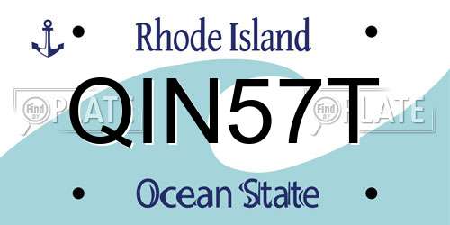 QIN57T Rhode Island License Plate