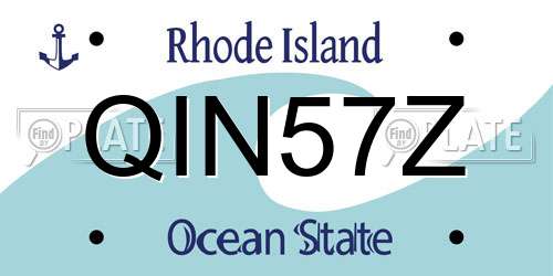 QIN57Z Rhode Island License Plate