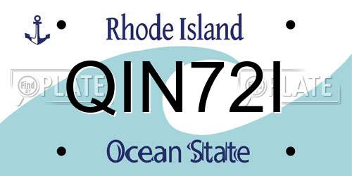 QIN72I Rhode Island License Plate
