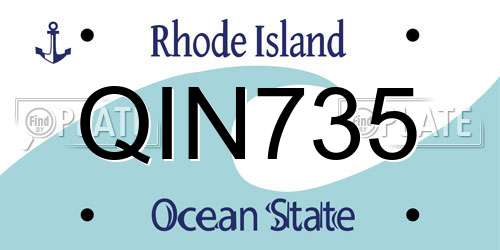 QIN735 Rhode Island License Plate