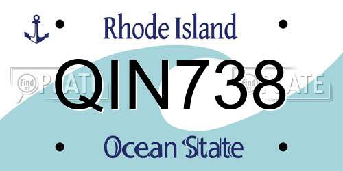QIN738 Rhode Island License Plate