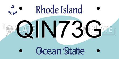 QIN73G Rhode Island License Plate