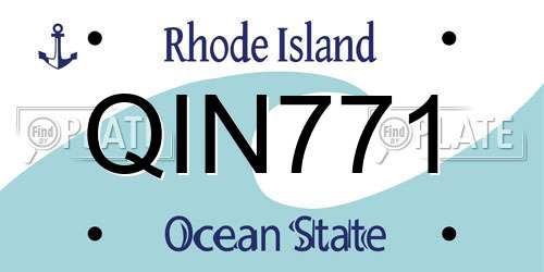 QIN771 Rhode Island License Plate