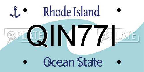 QIN77I Rhode Island License Plate