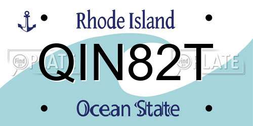 QIN82T Rhode Island License Plate