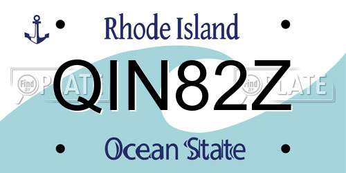 QIN82Z Rhode Island License Plate