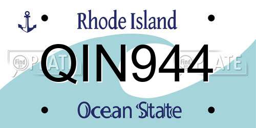 QIN944 Rhode Island License Plate