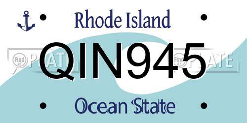 QIN945 Rhode Island License Plate