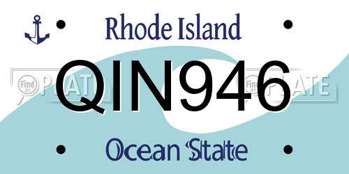 QIN946 Rhode Island License Plate