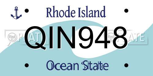 QIN948 Rhode Island License Plate