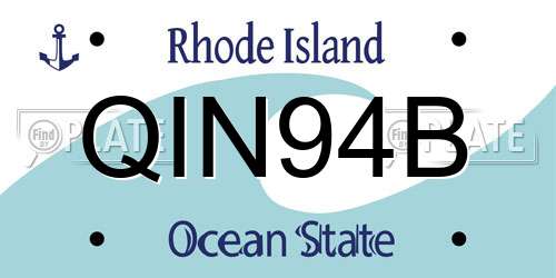 QIN94B Rhode Island License Plate