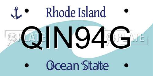QIN94G Rhode Island License Plate
