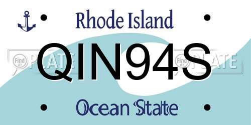 QIN94S Rhode Island License Plate