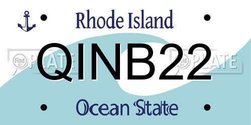QINB22 Rhode Island License Plate
