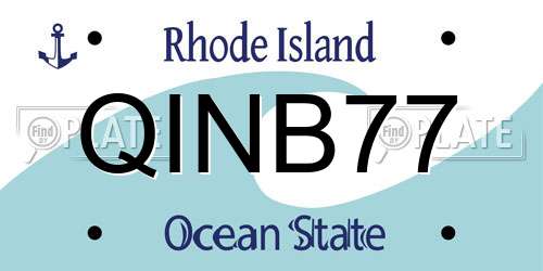 QINB77 Rhode Island License Plate