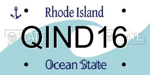 QIND16 Rhode Island License Plate