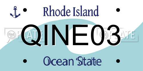 QINE03 Rhode Island License Plate