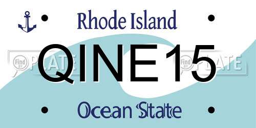 QINE15 Rhode Island License Plate