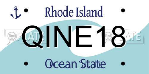 QINE18 Rhode Island License Plate