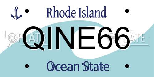QINE66 Rhode Island License Plate