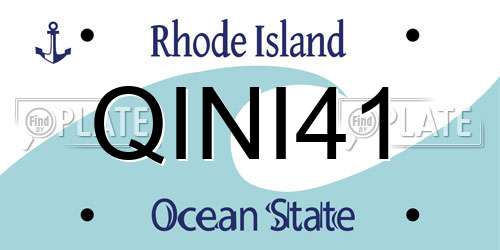 QINI41 Rhode Island License Plate