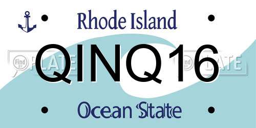QINQ16 Rhode Island License Plate