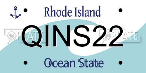 QINS22 Rhode Island License Plate