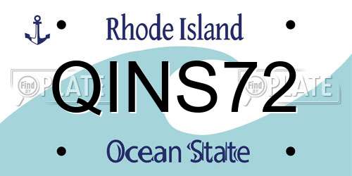 QINS72 Rhode Island License Plate