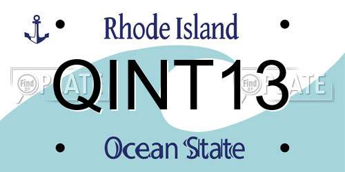 QINT13 Rhode Island License Plate