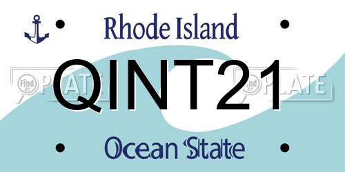 QINT21 Rhode Island License Plate