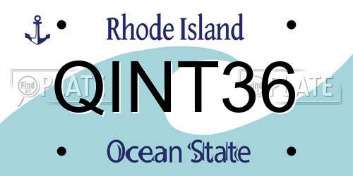 QINT36 Rhode Island License Plate