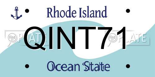 QINT71 Rhode Island License Plate