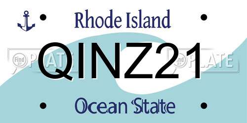 QINZ21 Rhode Island License Plate