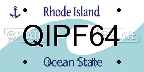 QIPF64 Rhode Island License Plate