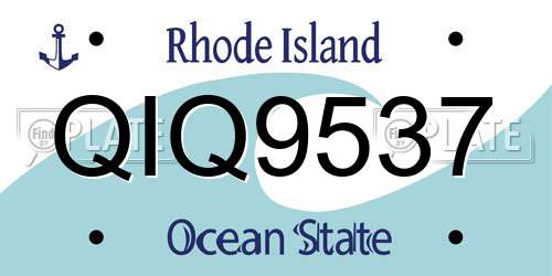 QIQ9537 Rhode Island License Plate