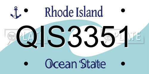 QIS3351 Rhode Island License Plate