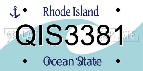 QIS3381 Rhode Island License Plate