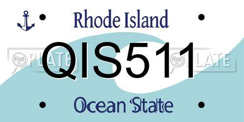 QIS511 Rhode Island License Plate
