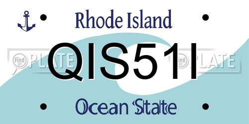 QIS51I Rhode Island License Plate