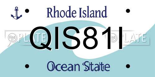 QIS81I Rhode Island License Plate