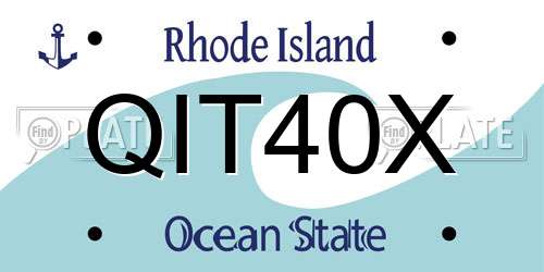 QIT40X Rhode Island License Plate